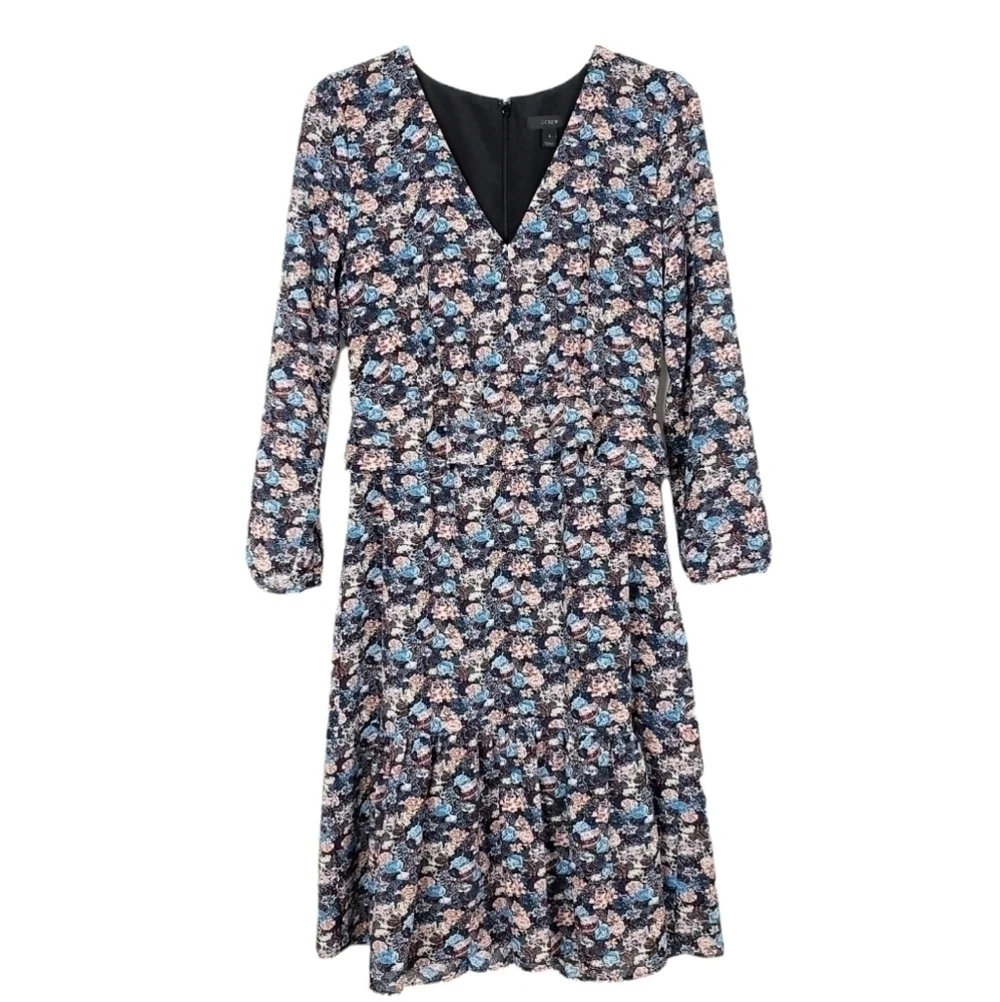 J. CREW Ruffle Hem Dress in Paisley Floral